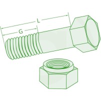 Bullone M 10x30 Completo di Dado per Zappette | 10.9