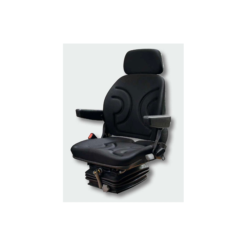 Black PVC seat with mechanical suspension Black PVC seat with mechanical suspension