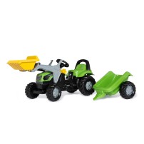 Rolly Toys Trattore a pedali con Kid Lader e Kid Trailer Deutz-Fahr Agroplus 420