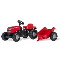 Rolly Toys Trattore a pedali con Kid Trailer Massey Ferguson