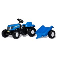 Rolly Toys Trattore a pedali con Kid Trailer New Holland T7040
