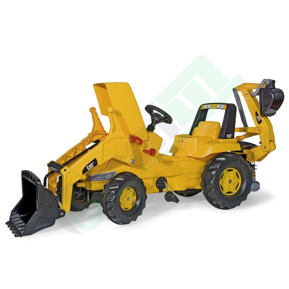 Rolly Toys Trattore a pedali con caricatore junior e retroescavatore CAT