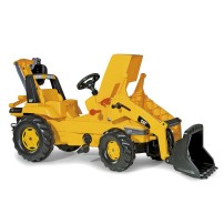 Rolly Toys Trattore a pedali con caricatore junior e retroescavatore CAT