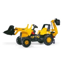 Rolly Toys Trattore a pedali con caricatore junior e retroescavatore JCB