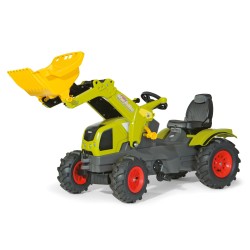 Rolly Toys Trattore a pedali con Trac Lader e pneumatici Claas Axos 340