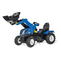611270 Rolly Toys Farmtrac New Holland con Caricatore Frontale e Pneumatici
