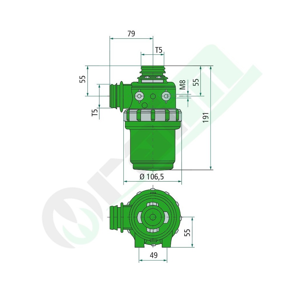 Intake filter with fork attachment T5 - Flow rate: 60-100 | Arag