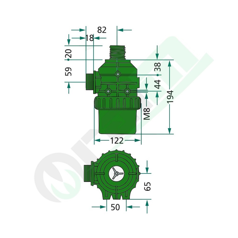 Suction filter with threaded connection G 1 1/2" - Flow rate: 100-160 | Arag