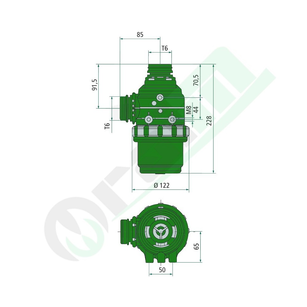 Intake filter with fork attachment T6 - Flow rate: 100-160 | Arag
