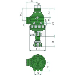 Intake filter with T6 fork connection and valve - Flow rate: 80 -120 | Arag