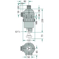 Suction filter with threaded connection G 1 1/2" and valve - Flow rate: 100 -160 | Arag