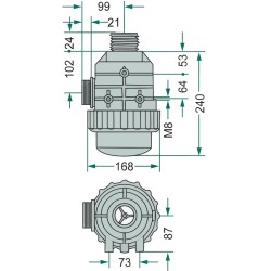 Suction filter with threaded connection G 1 1/2" and valve - Flow rate: 160 - 220 | Arag