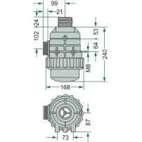Filtro di aspirazione con attacco filettato G 1 1/2" e valvola - Portata: 160 - 220 | Arag