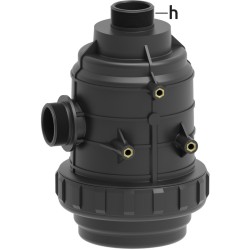 Suction filter with threaded connection G 1 1/2" and valve - Flow rate: 160 - 220 | Arag
