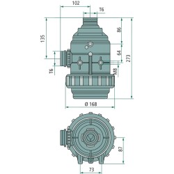 Intake filter with fork attachment T6 - Flow rate: 160 - 220 | Arag