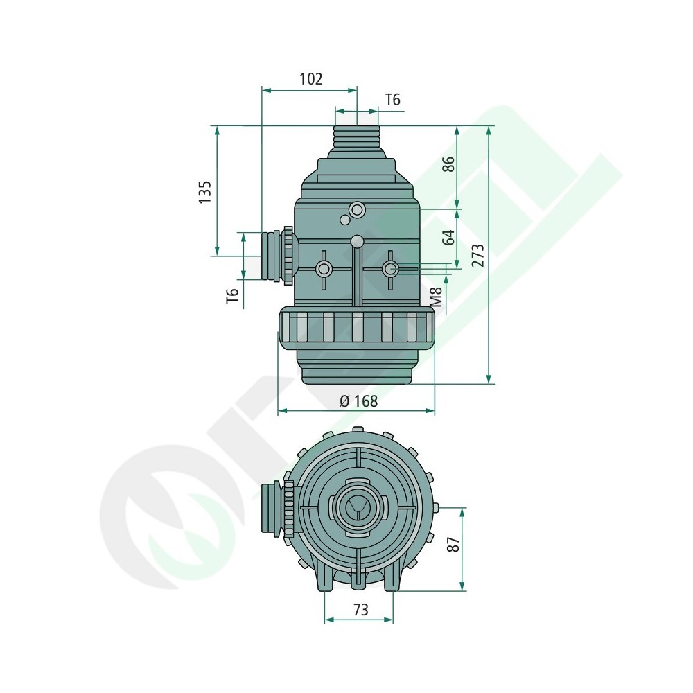 Intake filter with fork attachment T6 - Flow rate: 160 - 220 | Arag
