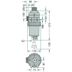 Suction filter with G 2" threaded connection and valve - Flow rate: 200 - 260 | Arag