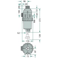 Suction filter with G 2" threaded connection and valve - Flow rate: 200 - 260 | Arag