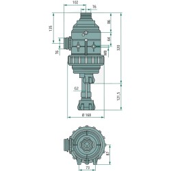 Suction filter with G 2" threaded connection and valve - Flow rate: 160-220 | Arag