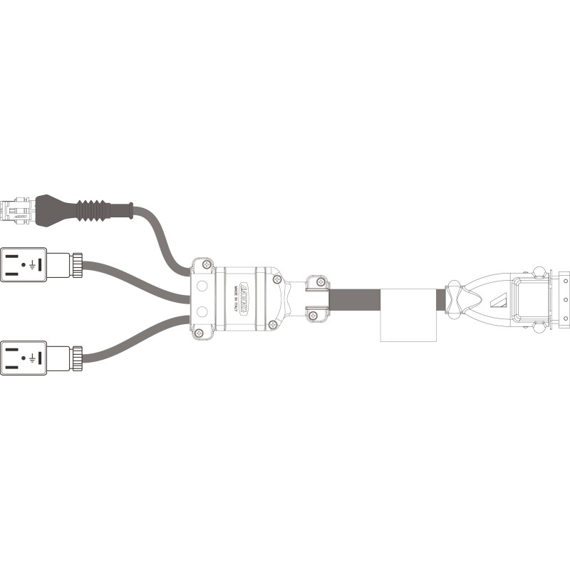 Cable for connecting hydraulic group - Final cable 9 functions - Length: 6 m 466970904.100 Arag