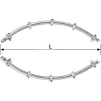 Coppia Aste Curve in Acciaio Inox 304 con morsetti filettati 1/4" Femmina - Attacco Maschio 1/2"
