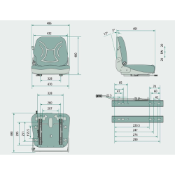 PVC seat with mechanical suspension Black