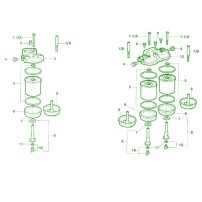 Vaschetta decantatrice in alluminio foro 19mm per filtro carburante CAV