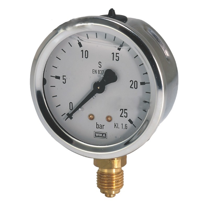 Glycerine Pressure Gauge - Diameter: 63 mm - Scale: 0÷16 Bar | Wika Glycerine Pressure Gauge - Diameter: 63 mm - Scale: 0÷16 Bar | Wika