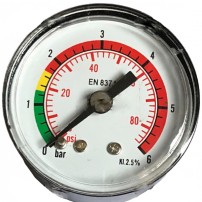 Manometer with vertical connection - Diameter: 40 mm - Scale: 1÷6 Bar