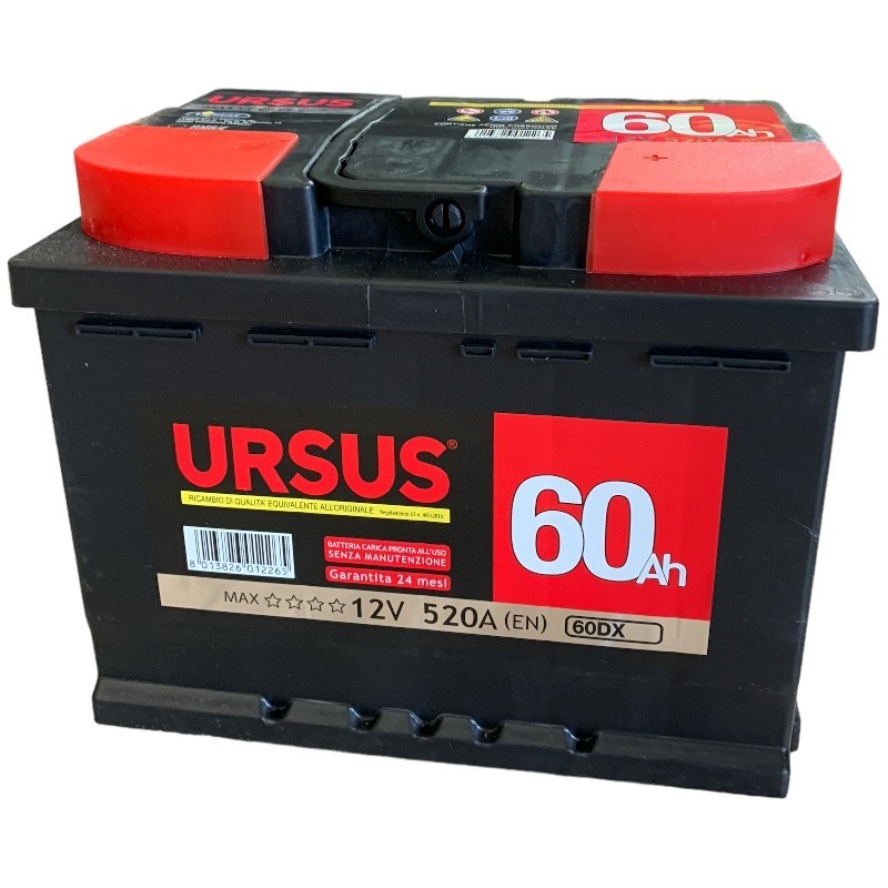 Batteria 60Ah 520A URSUS MAX 3394 Batteria 60Ah 520A URSUS MAX 3394