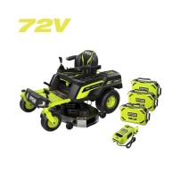Trattorino Rasaerba Ryobi a Batteria 72V Raggio Zero motore Brushless 72V RY72ZTRX137-310