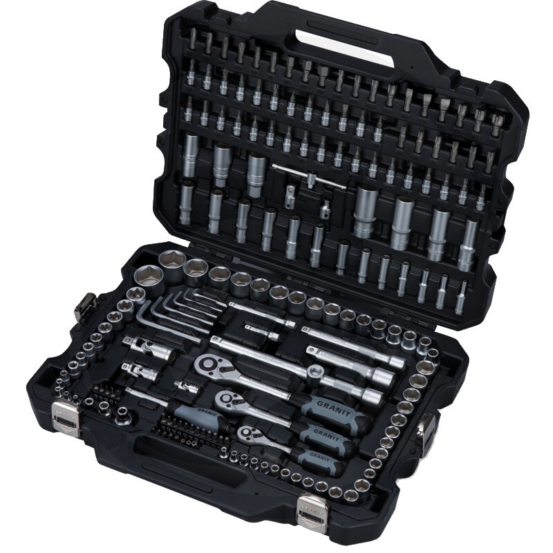 Socket wrench set 1/4" - 3/8" - 1/2" including case and 181 pieces