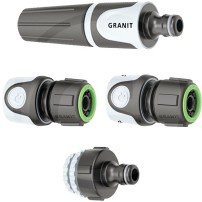 Set Ugelli e Raccordi per Tubi Irrigazione Giardino 1/2" Black Edition