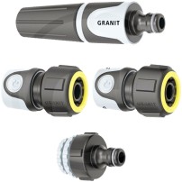 Set Ugelli e Raccordi per Tubi Irrigazione Giardino 3/4" Black Edition