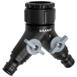Raccordo 1/2" - 3/4" a 2 Vie con Rubinetti per Tubi Irrigazione Giardino