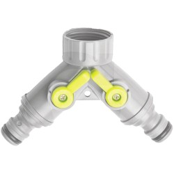 Raccordo 3/4" a 2 Vie con Rubinetti per Tubi Irrigazione Giardino