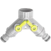 Raccordo 3/4" a 2 Vie con Rubinetti per Tubi Irrigazione Giardino