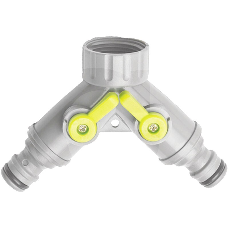 Raccordo 3/4" a 2 Vie con Rubinetti per Tubi Irrigazione Giardino