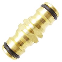 Connettore di Accoppiamento a 2 Vie per Tubo Flessibile Irrigazione in Ottone 1/2"