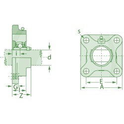 UCF204 Supporto Cuscinetto Flangiato in Ghisa Ø 20mm