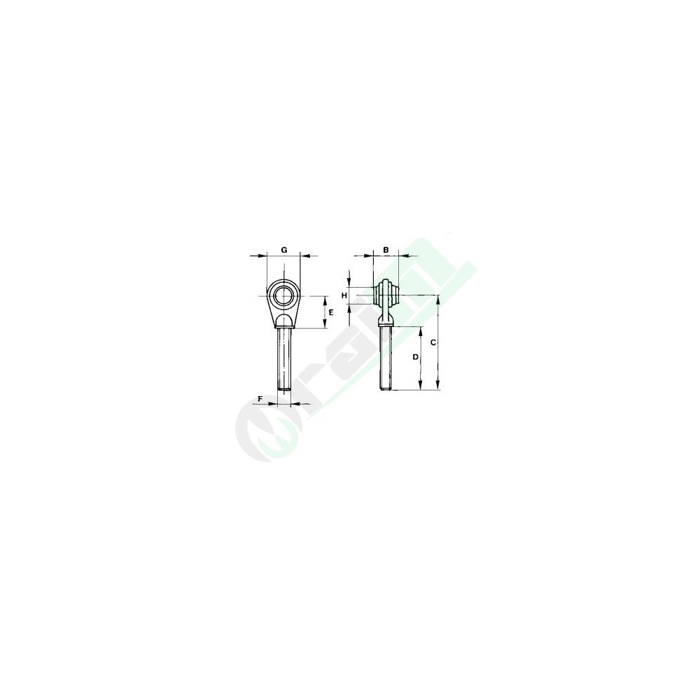 Tirante Filettato 2^ Cat - 30x3mm Dx