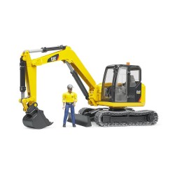 Miniescavatore Caterpillar con Operatore Bruder Giocattoli