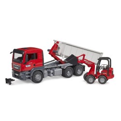 Camion MAN TGS con Containar Scarrabile ed Escavatore Schaffer Bruder Giocattoli