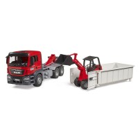 Camion MAN TGS con Containar Scarrabile ed Escavatore Schaffer Bruder Giocattoli
