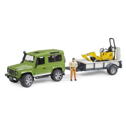 Land Rover Defender Station Wagon con Miniescavatore JCB Bruder Giocattoli
