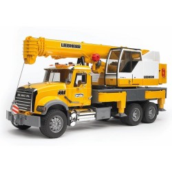 Camion MACK Granite Con Gru Liebherr Bruder Giocattoli