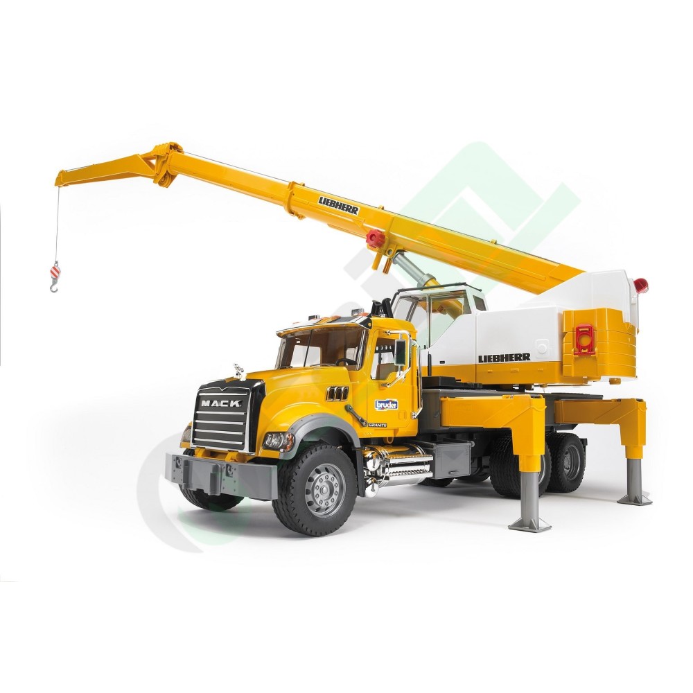 Camion MACK Granite Con Gru Liebherr Bruder Giocattoli