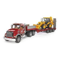Camion MACK Granite Con Terna JCB 4CX Bruder Giocattoli