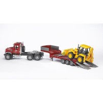 Camion MACK Granite Con Terna JCB 4CX Bruder Giocattoli