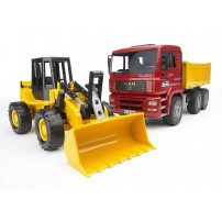 Camion Dumper MAN TGA con Pala Gommata FR 130 Bruder Giocattoli